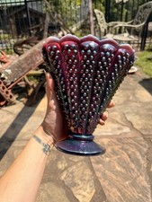 Amethyst Purple Glass Ruffled-Rim Vase, Maker Unknown — listing 5