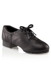 Black Leather Lace-Up Tap Shoes Size 9