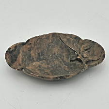 Vintage Hand-Carved Soapstone Ashtray with Floral and Leaf Relief Design — listing 2