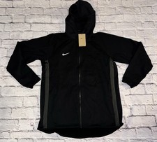Nike Basketball Therma Winterized Full-Zip Hoodie, Black/Heather Gray Colorblock with Woven Overlay — listing 5