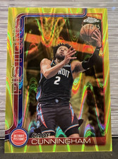 2023-24 Topps Basketball Cade Cunningham Holiday Refractor Card, Detroit Pistons