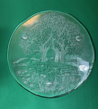 Clear Pressed Glass Plate, 6 inch, with Swirl/Ring Center Pattern — listing 3