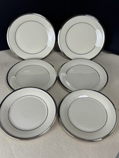 White Porcelain Dinnerware Set with Platinum Silver Trim, Service for 8+ (40+ pieces) — listing 2