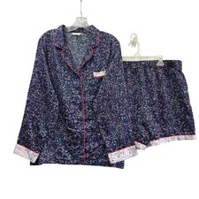 Charter Club Vintage Light Blue Satin Peignoir Bed Jacket with Lace Yoke, Size XL — listing 3