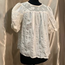 Women's Beige Cotton Linen Lace-Up Tank Top Sleeveless Boho Peasant Shirt, Size L — listing 6