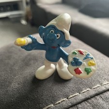 Vintage Artist Smurf PVC Figurine with Paint Palette and Brush — listing 6