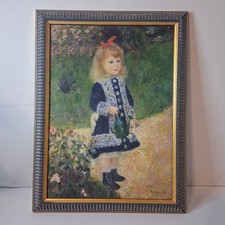Vintage Renoir "Girl in a Straw Hat" Print in Professional Custom Wood Frame, 8x10 — listing 6