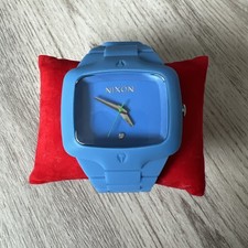Nixon The Player Stainless Steel Watch with Blue Grid Dial — listing 3