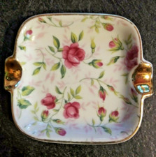 Lefton China Pale Yellow Shell-Form Pin Tray with Courting Couple Transfer & Gold Trim — listing 2