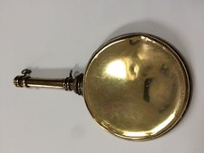 Antique Brass Oil Can / Flask with Hand-Painted Violets Decoration