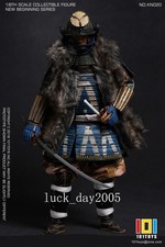 Japanese Samurai Warrior Figural Sculpture on Wood Base with Nameplate — listing 4