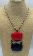 Vintage Lanvin Paris Modernist Lucite Pendant Snake Chain Necklace — listing 4