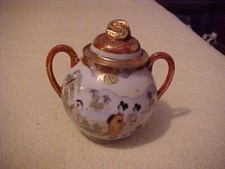 Japanese Kutani-Style Hand-Painted Porcelain Lidded Sugar Bowl with Figural Dragon Finial — listing 2
