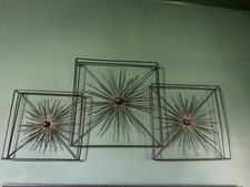 Set of 2 Metal Starburst Sunburst Wall Art Decor with Teardrop Accents — listing 6