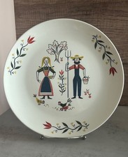 Homer Laughlin "Provincial" Pattern Dinner Plate, Blue Floral on Cream — listing 6