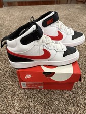 Nike Court Borough Mid 2 High-Top Sneakers, White/Black/University Red — listing 6