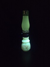 Vintage Miniature Glass Oil Lamp with Hand-Painted Embossed Grape and Fruit Design, Missing Chimney — listing 5