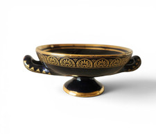 Greek Hand-Painted Cobalt Blue and 24K Gold Campana Urn Vase — listing 3