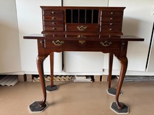 Vintage Early American Style Maple Secretary Desk with Hutch Top — listing 5