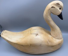 Carved Wood Folk Art Swan/Goose Figure with Metal Legs — listing 5