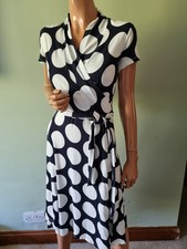 Hobbs Black & Tan Polka Dot Long Sleeve Midi Dress — listing 2