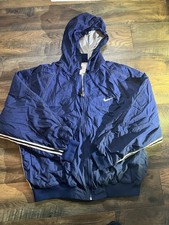 Vintage 1990s Nike Purple & Black Colorblock Nylon Windbreaker Track Jacket, Size S