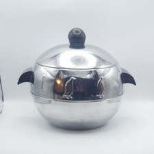 West Bend Penguin Hot & Cold Server / Ice Bucket, Chrome with Bakelite Handles — listing 5