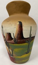 Vintage Cream Ceramic Baluster Vase with Blue Rose Decal and Gold Trim — listing 6