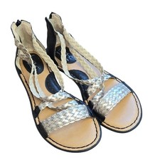 b.o.c. Born Concept Black Leather Flower Slide Sandals, Women's Size 7, listing 3