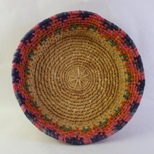 Coiled Native American Style Basket with Diagonal Band Design, Unknown Origin — listing 3