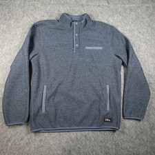 Men's Gray Sweater-Knit Fleece Quarter-Zip Pullover with Navy Contrast Collar — listing 6