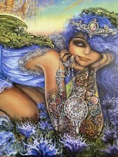 Large Framed Fantasy Art Print 'Angel of the Earth' Style, After Josephine Wall
