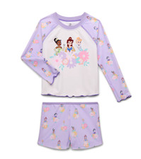 Disney Princess Girls' Long-Sleeve Cropped Rash Guard Swim Top — listing 2