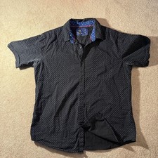 Rugby University Men's Navy Ripstop Stretch Long-Sleeve Button-Up Shirt, Size L — listing 2