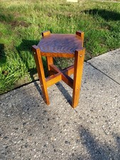 Vintage Two-Tier Oak Turned-Column Plant Stand / Fern Stand — listing 4