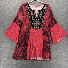 Soft Surroundings Cream Floral Embroidered Boho Peasant Blouse, Size L — listing 6