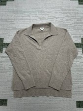L.L.Bean 100% Cashmere Waffle-Knit Crewneck Sweater, Men's M-Reg, Camel/Tan