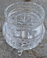 American Brilliant Period Cut Crystal Two-Handled Sugar Bowl (Open), Clear, Hobstar & Fan Pattern — listing 4