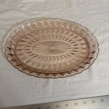 Pink Depression Glass Saucer, Windsor "Windsor Diamond" Pattern, 5.5 inch — listing 2