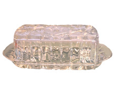 Pressed Glass Domed Butter Dish with Scalloped Underplate — listing 5