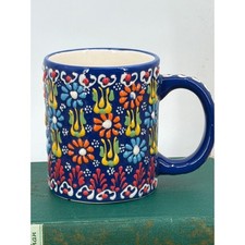 Handmade Turkish Ceramic Mug with Floral Relief Design — listing 3