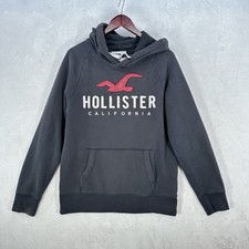 Hollister Embroidered Globe Logo Pullover Hoodie, Burgundy, Men's XL Relaxed Fit — listing 6