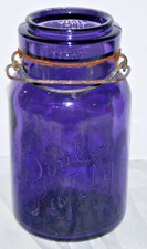 Vintage Kivlan Wide Mouth Glass Fruit Jar with Wire Bail and Glass Lid — listing 4