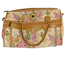 Vintage Tapestry Floral Luggage Set - Rolling Suitcase, Garment Bag & Duffel/Carry-On