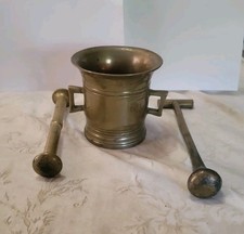 Antique Brass Mortar and Pestle, Twin-Handled, 4-inch — listing 3