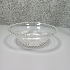Vintage Pressed Glass Small Bowl with Fan and Hobstar Pattern, Scalloped Rim — listing 6