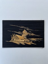 Vintage Japanese Straw Art (Mugiwara-zaiku) Crane Picture, Framed — listing 6
