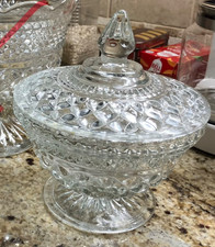 Anchor Hocking Wexford Pattern Footed Compote / Pedestal Candy Dish with Scalloped Rim — listing 3