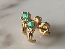 Emerald-Cut Green Emerald Gold Ring with Accent Diamonds — listing 4
