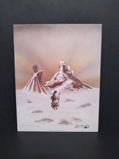 Signed & Numbered Limited Edition Native American Art Print - Two Mounted Warriors with Crescent Moon Landscape Yes - I can read the full name — listing 4